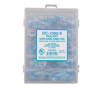 Dolphin Super B Connectors (DC-1000-S) (10 Bags Of 100, Wet, Blue, GEL ...